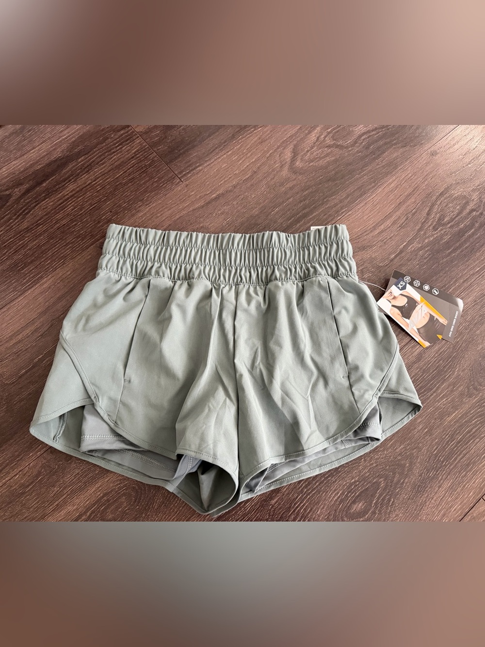 Avia Sage Green Athletic High-Rise Shorts